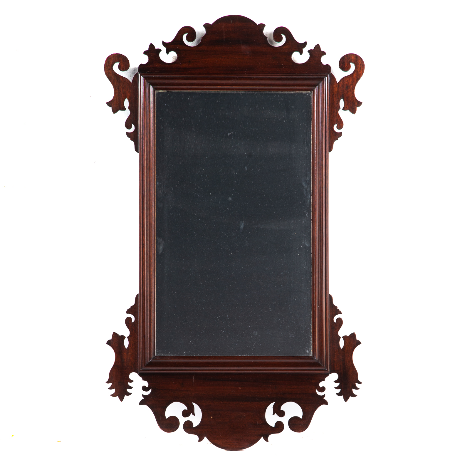 Appraisal: POTTHAST BROS CHIPPENDALE STYLE MAHOGANY MIRROR Mid- th century in