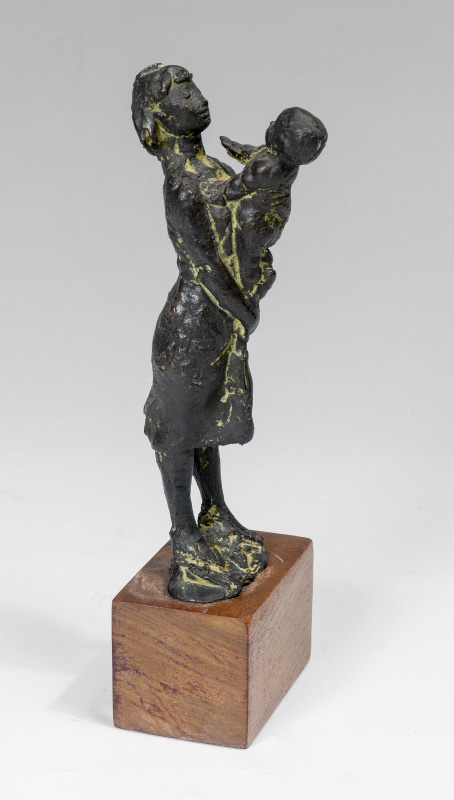 Appraisal: LUCCHESI Bruno American - Mother Child Bronze '' h ''