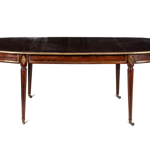 Appraisal: A Directoire Brass Mounted Mahogany Dining Table th Century Height