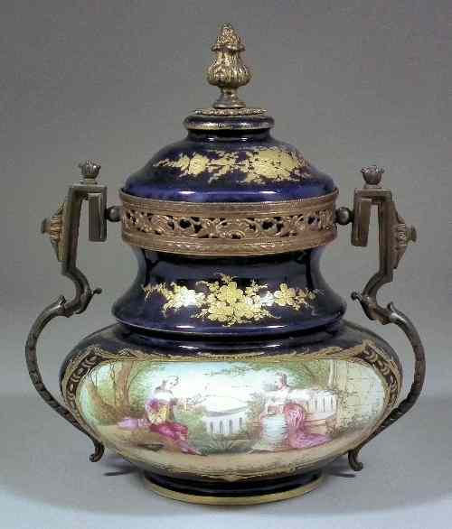 Appraisal: A th Century ''Sevres'' porcelain and gilt bronze mounted two-handled