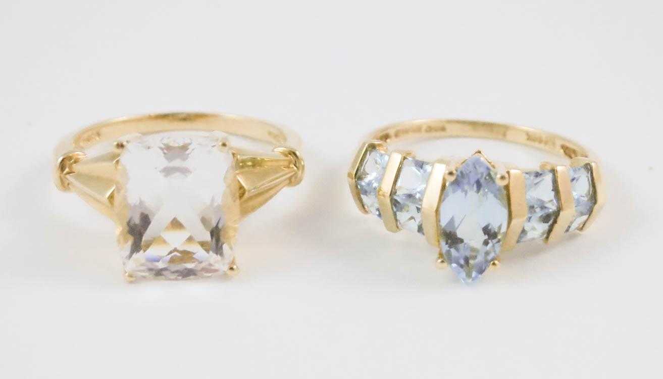 Appraisal: TWO FOURTEEN KARAT YELLOW GOLD RINGS including a size -