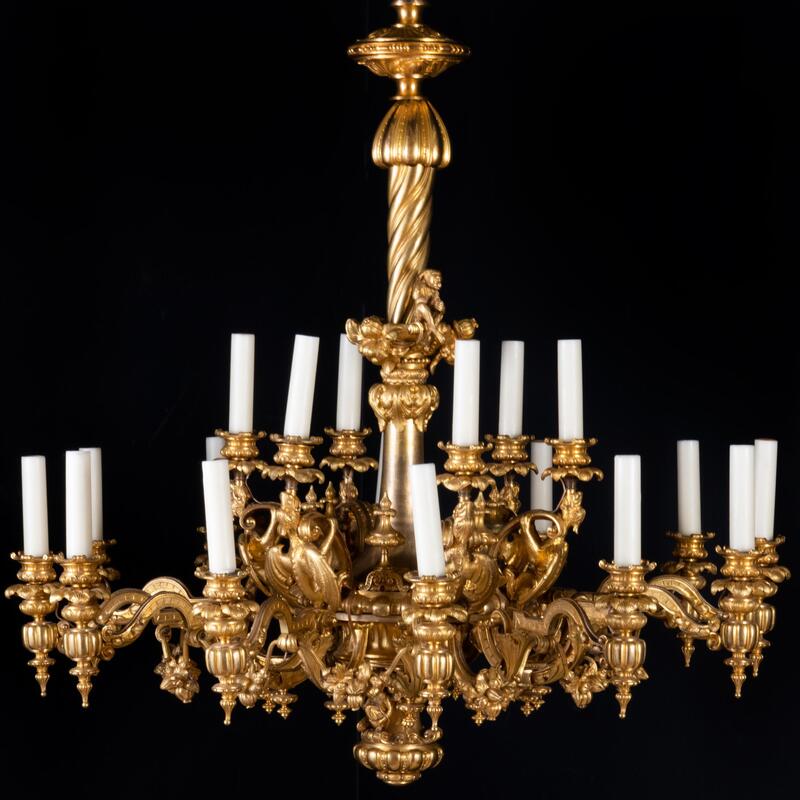 Appraisal: Napoleon III Gilt-Bronze Eighteen Light Chandelier x in diam Condition