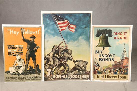 Appraisal: THREE WWI POSTERS American Library Association Third Liberty Loan and