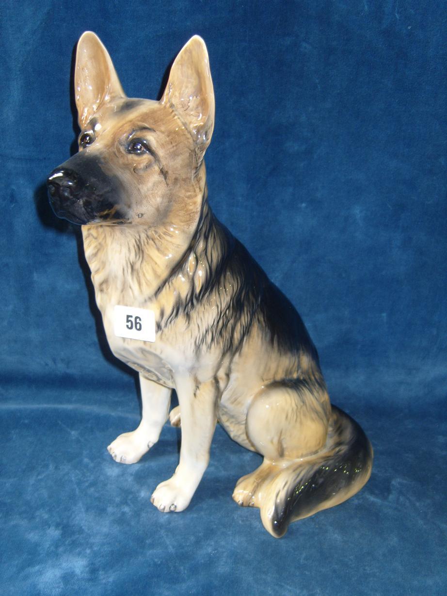 Appraisal: A Beswick fireside model of a German Shepherd dog -