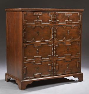 Appraisal: English Carved Mahogany Chest th c with two d English