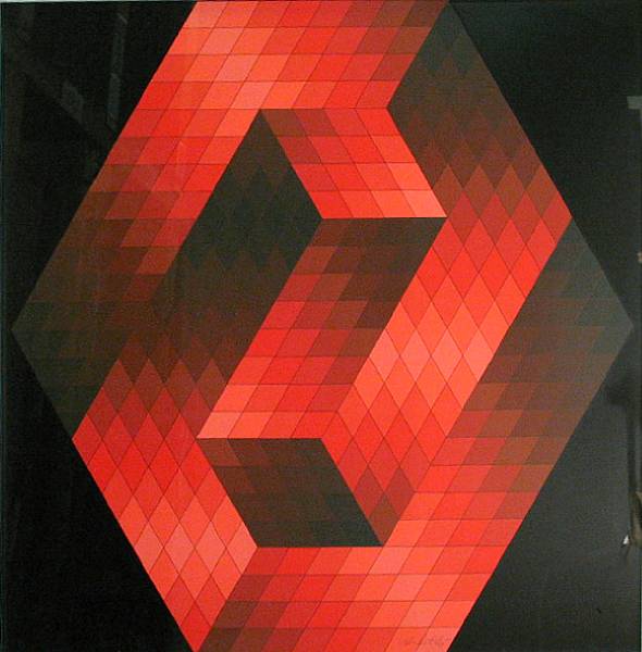 Appraisal: Victor Vasarely Hungarian - Untitled Nordex c Color screenprint on