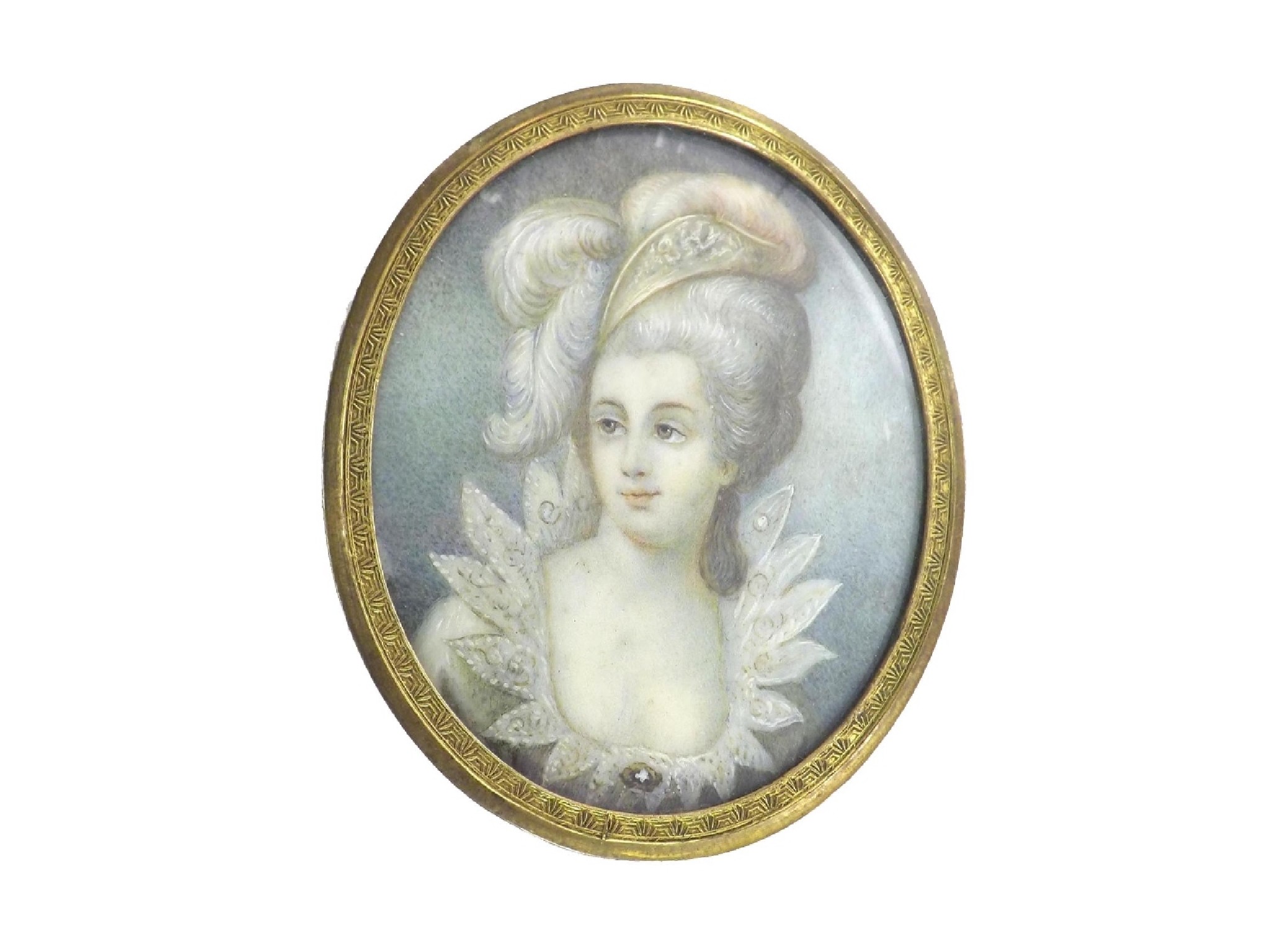 Appraisal: th century school - oval portrait miniature of a lady