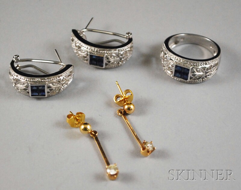 Appraisal: Small Group of Gem-set Jewelry a kt white gold sapphire