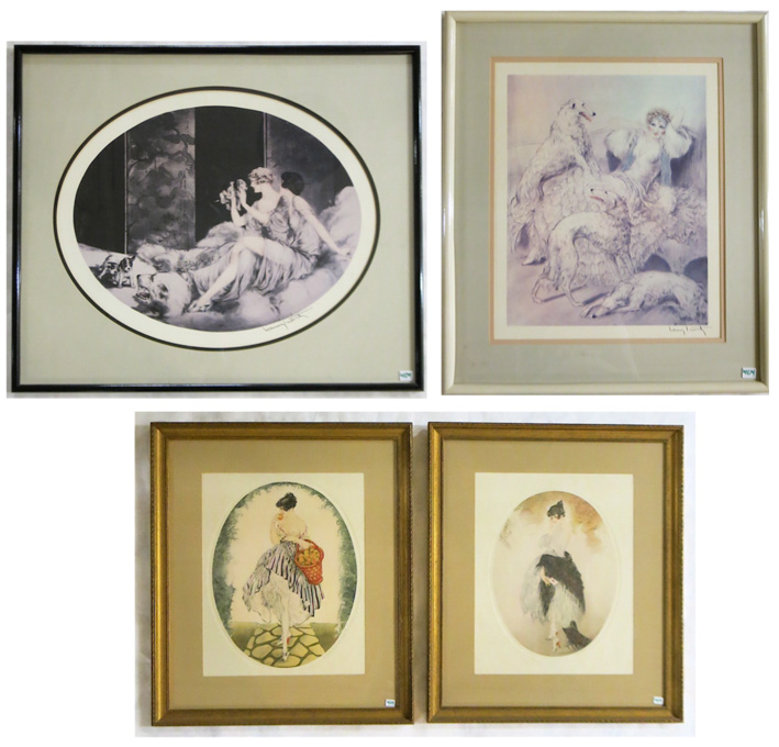 Appraisal: AFTER LOUIS ICART FOUR PRINTS New York N Y -