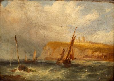 Appraisal: R W Yarnold th Century Whitby Coastal Scene signed oil