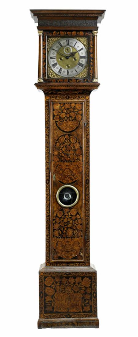 Appraisal: A William and Mary walnut and marquetry longcase clock ALTERATION