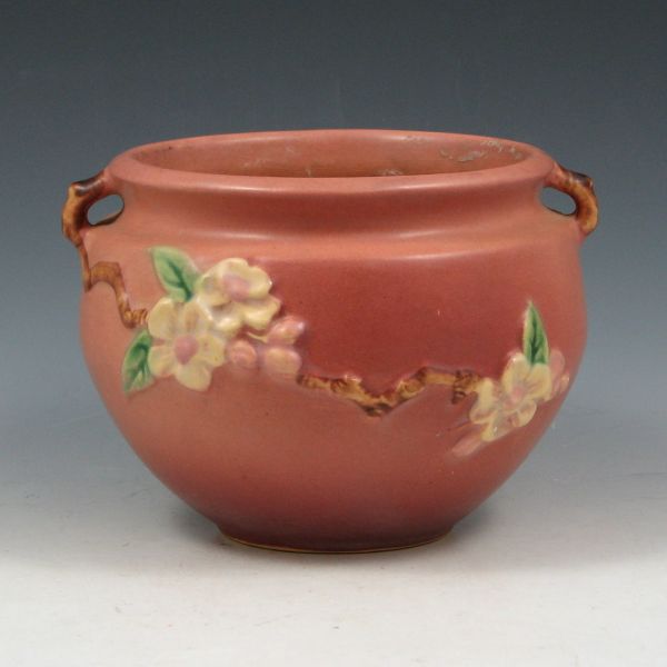 Appraisal: Roseville Apple Blossom jardiniere in pink Marked Roseville USA -