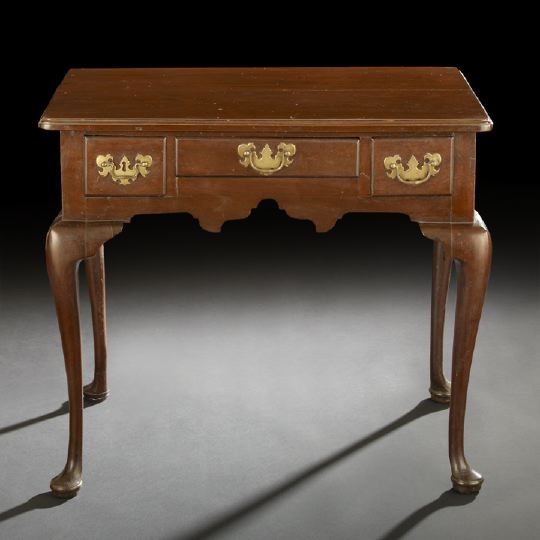 Appraisal: Queen Anne-Style Mahogany Lowboy late th century the rounded rectangular