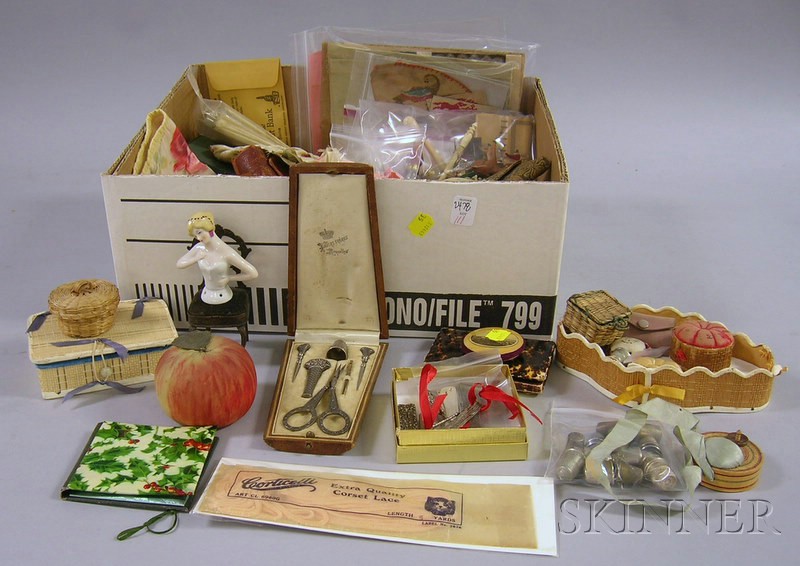 Appraisal: Box Lot of Assorted of Sewing Accoutrements Accessories Whimsies and