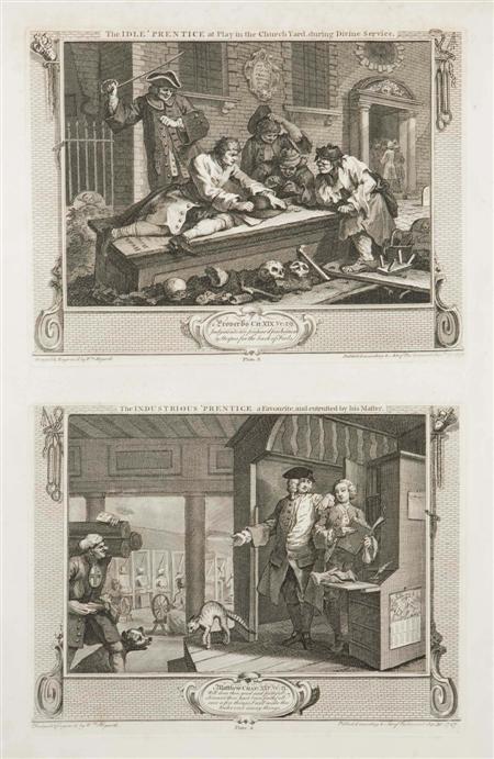 Appraisal: AFTER WILLIAM HOGARTH BRITISH - INDUSTRY AND IDLENESS A complete