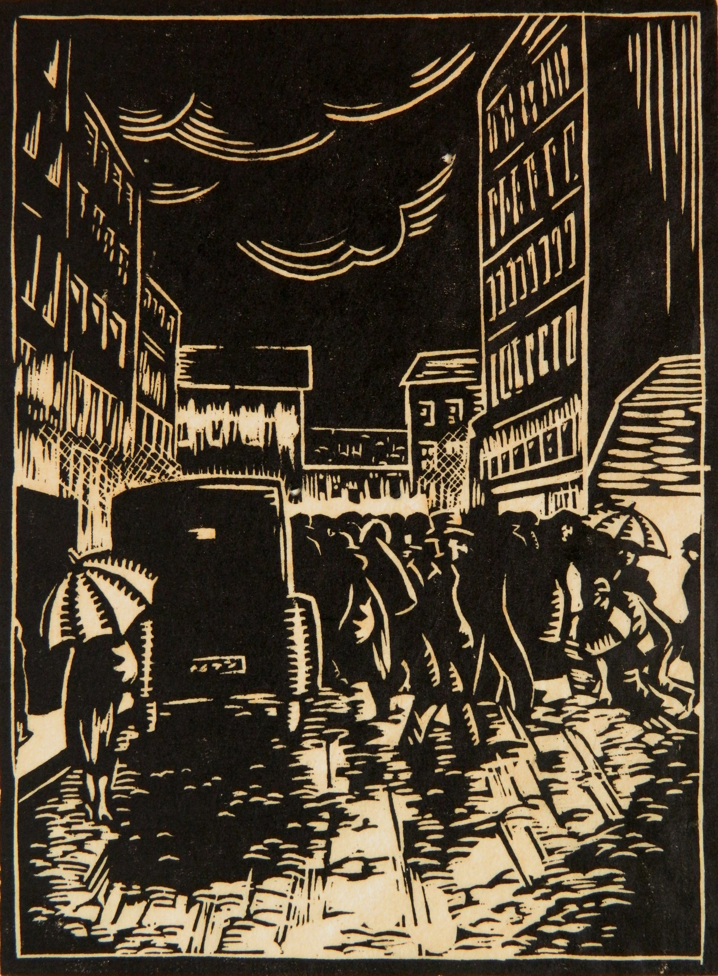 Appraisal: Emily Atkins Day - Show's Out''- woodblock print signed in