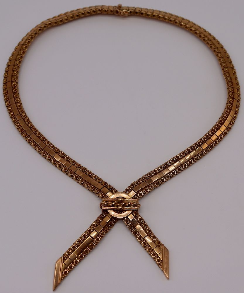 Appraisal: JEWELRY Vintage Argentinian kt Gold Necklace Argentinian kt gold articulated