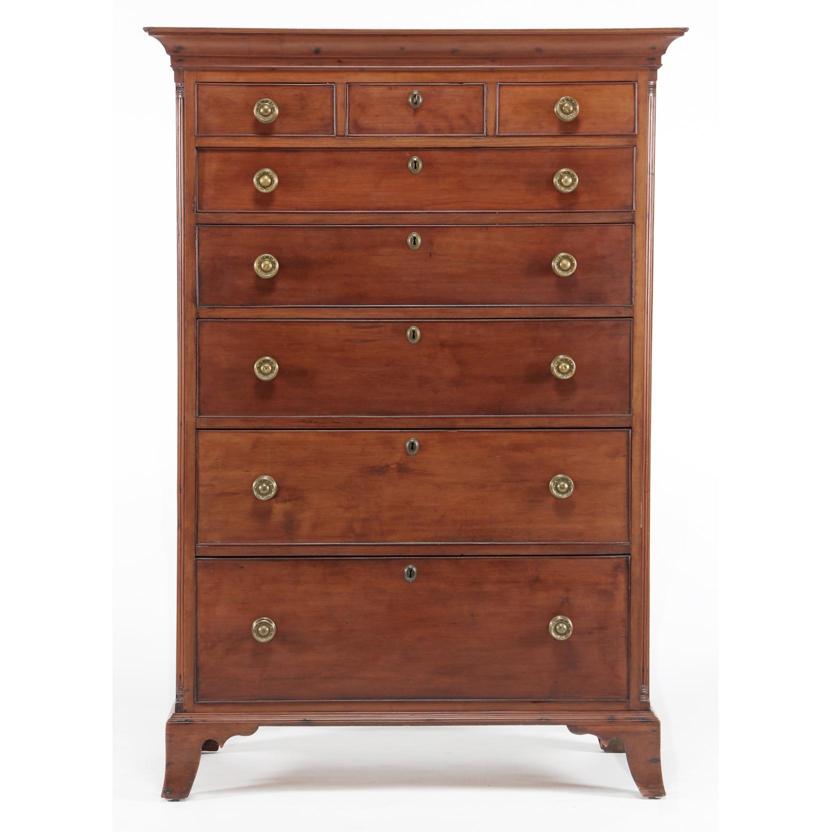 Appraisal: Federal Tall Chest of Drawers probably Pennsylvania circa cherry white