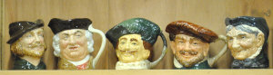 Appraisal: Five large Royal Doulton character jugs - Drake Sam Johnson