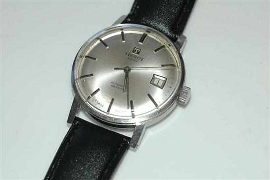 Appraisal: A TISSOT SEA-STAR AUTOMATIC WRISTWATCH WITH BATON NUMERALS AND DATE