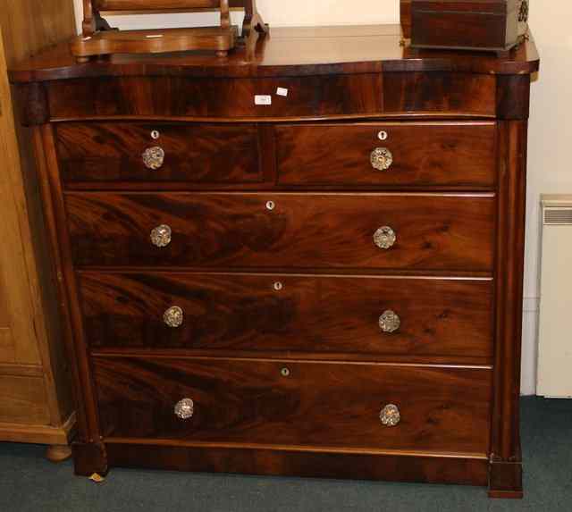 Appraisal: A VICTORIAN MAHOGANY SCOTTISH STYLE CHEST of three long and