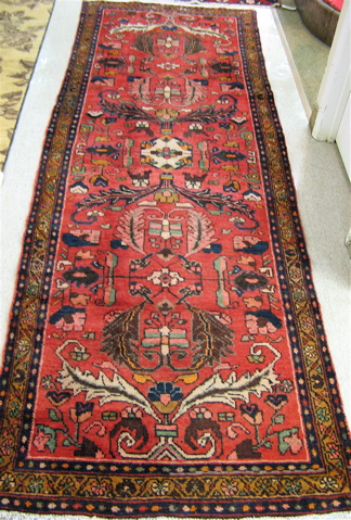 Appraisal: PERSIAN CORRIDOR RUG Hamadan villages region northwestern Iran overall floral