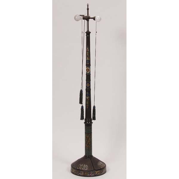 Appraisal: Chinese champleve on bronze floor lamp