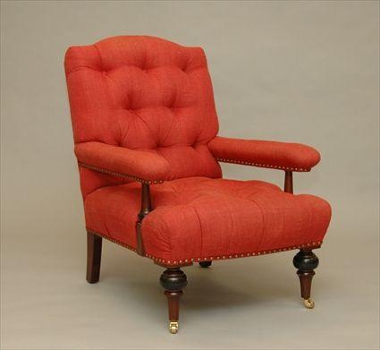 Appraisal: Edwardian-Style Upholstered Armchair