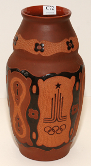 Appraisal: MOSCOW OLYMPIC GAMES TERRACOTTA VASE