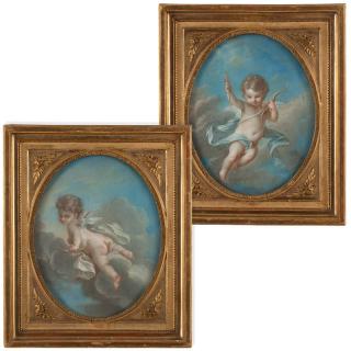 Appraisal: Attributed to Jacques Charlier Two works ''Amours Dans Les Nuages''