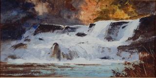 Appraisal: Marc Moon watercolor Marc Moon American - - ''Swallow Falls''-