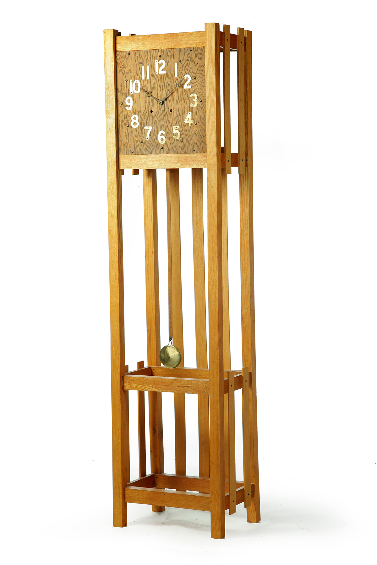 Appraisal: ARTS AND CRAFTS-STYLE OAK TALL CASE CLOCK American mid th