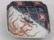 Appraisal: A th century Imari dish the rhomboid shape with re-entered