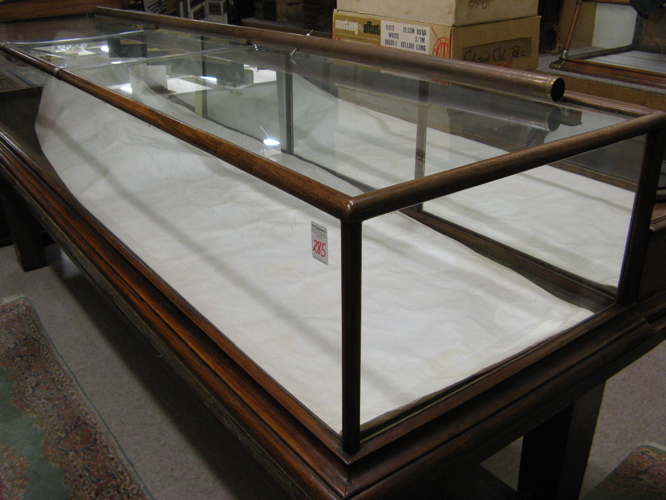 Appraisal: ANTIQUE OAK AND GLASS SHOWCASE counter-top type Dimensions H x