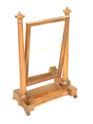 Appraisal: A mahogany toilet mirror th century the rectangular moulded plate