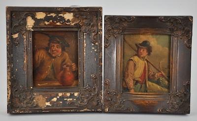 Appraisal: Two Antique Dutch Style Paintings The first of a man