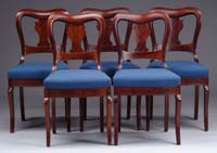 Appraisal: SET OF FIVE MAHOGANY ANTIQUE SIDE CHAIRS The matching set