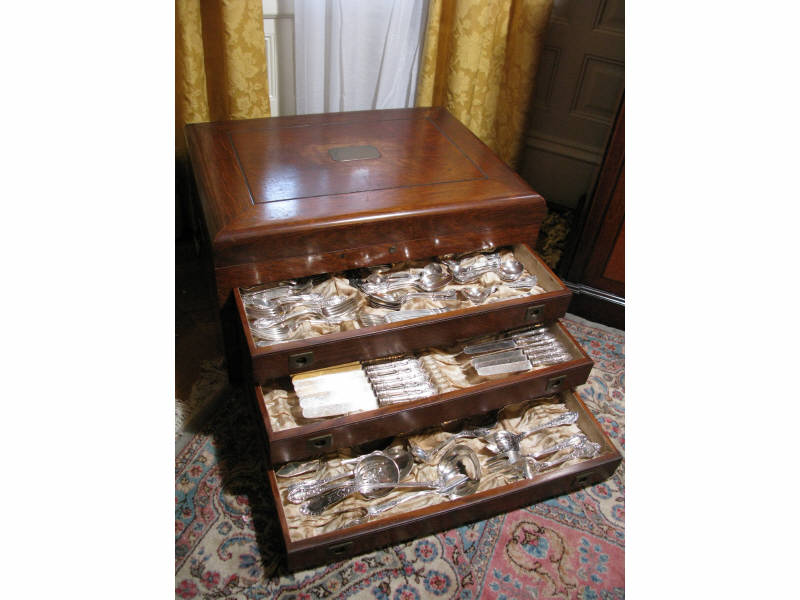 Appraisal: Oak Silver Storage Chest ca having a hinged top with