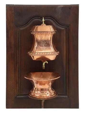 Appraisal: French copper and brass lavabo fountain late th early th