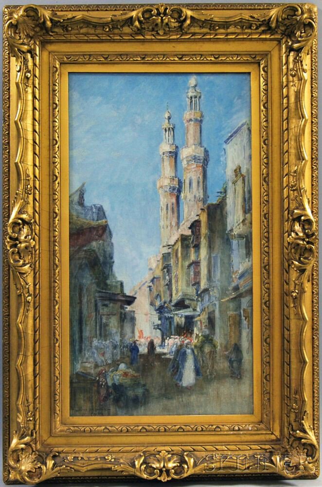 Appraisal: Walter Francis Brown American Italian - Cairo Street Scene Signed