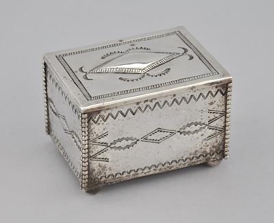 Appraisal: A Navajo Sterling Silver Box With a hinged lid raised