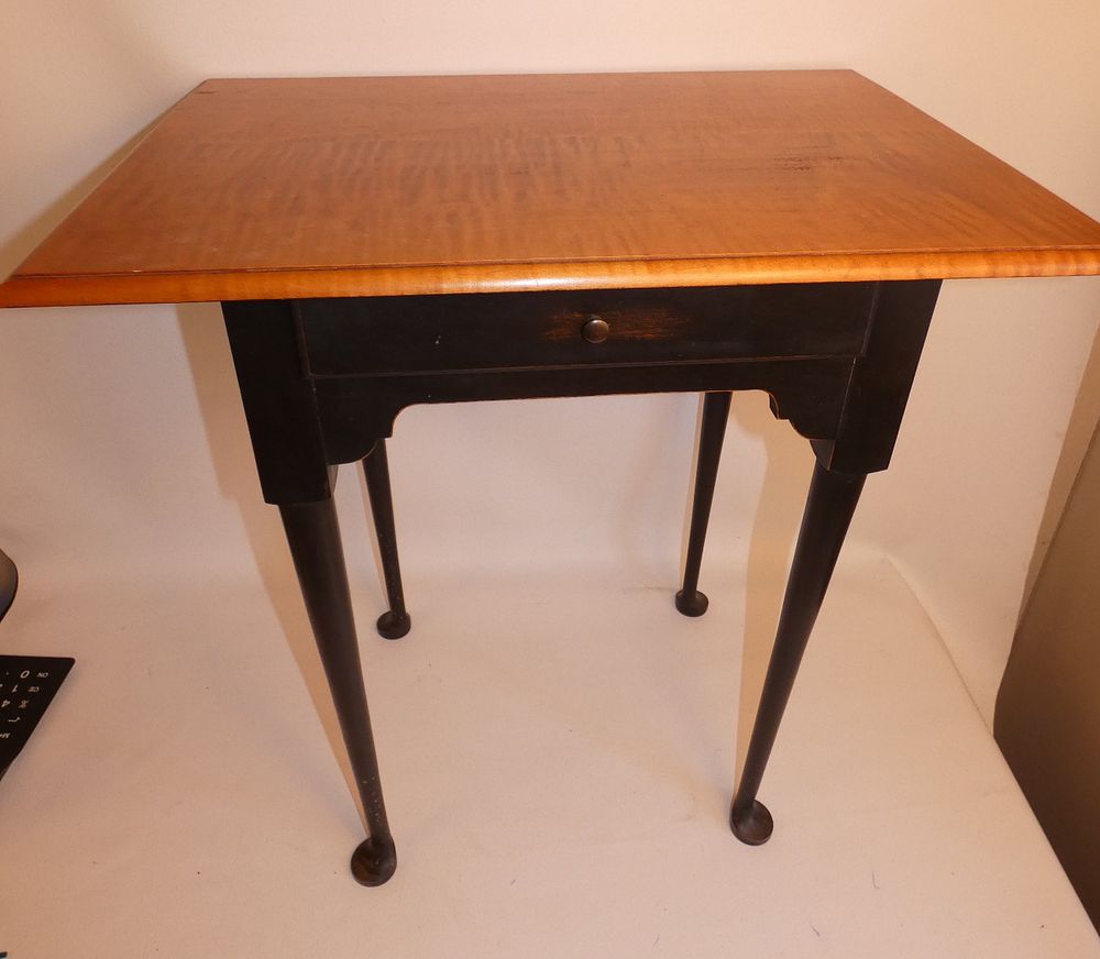 Appraisal: ELDRED WHEELER TABLE Fine Queen Anne reproduction one drawer tiger