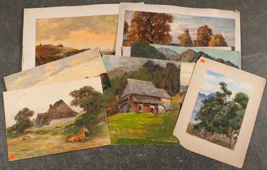 Appraisal: Richard Hendorf German - Ten assorted unframed landscapes six oils