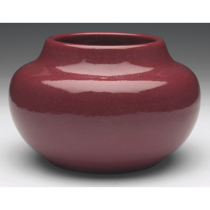 Appraisal: California Faience bowl shouldered form under a red high glaze