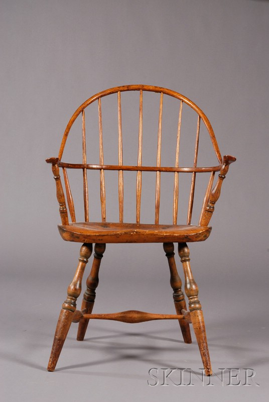 Appraisal: Windsor Sack-back Chair New England late th century with vase