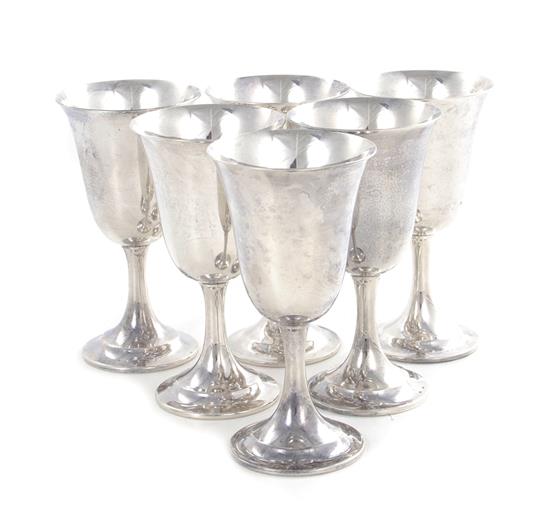 Appraisal: International Lord Saybrook sterling goblets marked on underside H Total