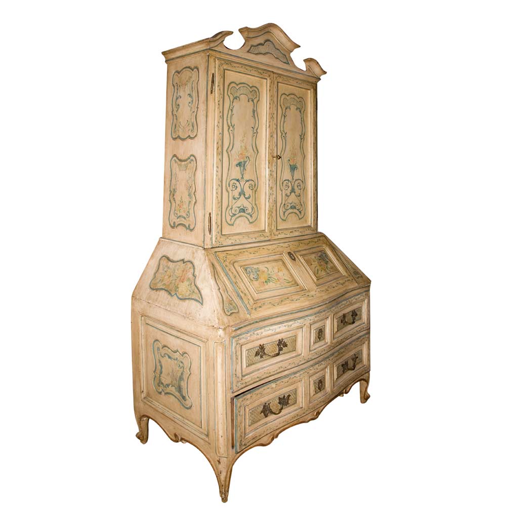 Appraisal: Italian Rococo Style Painted Bureau Bookcase Height feet inches width