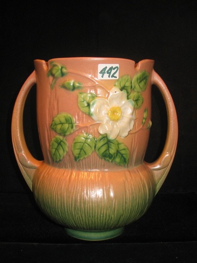 Appraisal: A ROSEVILLE AMERICAN ART POTTERY VASE in the White Rose