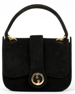 Appraisal: GUCCI BLACK SUEDE BAG GUCCI BLACK SUEDE BAG W Black