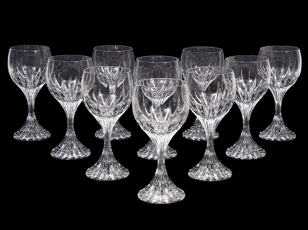 Appraisal: Baccarat Massena Water Glasses Baccarat Massena water glasses clear crystal